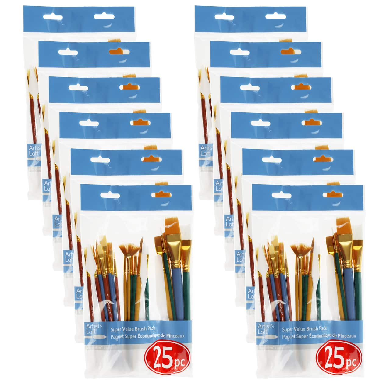 12 Packs: 25 ct. (300 total) Super Value Brush Set by Artist&#x27;s Loft&#x2122; Necessities&#x2122;